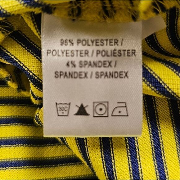 FAIRWAY & GREENE Yellow Blue Striped Golf Polo Shirt - Size Small - Picture 7 of 7